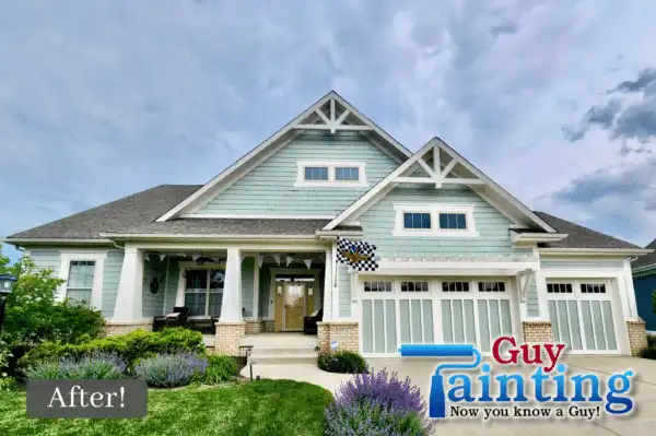 Guy Painting crew painting a home exterior in Indianapolis