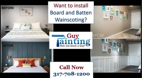 Bedroom with dark teal board and batten accent wall